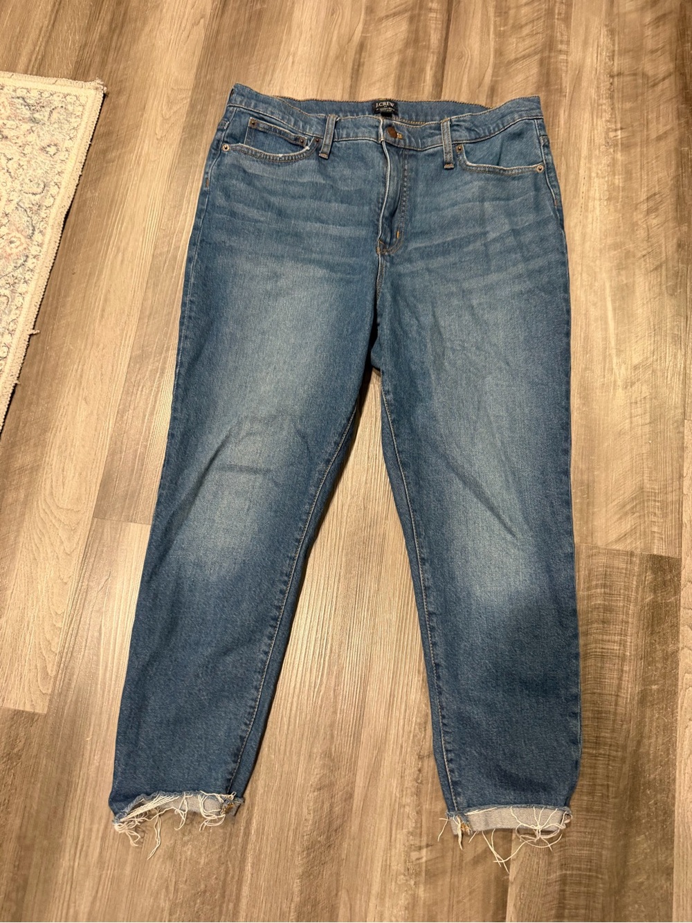 J.Crew 10” High Rise Skinny Jeans Women’s Size 32 Raw Hem Cuffed Stretch Denim